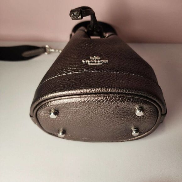 NWT COACH CE589 Dempsey Drawstring Bucket Bag 15 Silver/Metallic Gunmetal - Picture 5 of 7